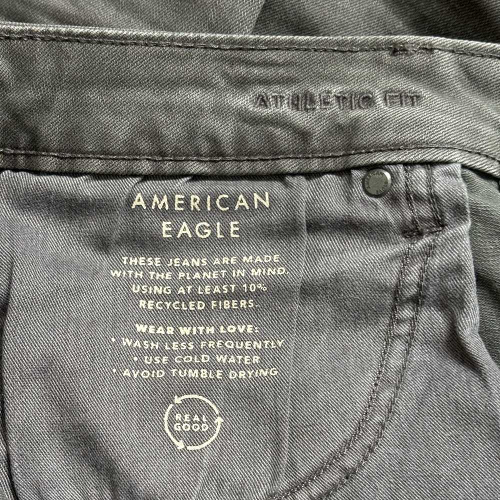 American Eagle Men’s AirFlex Athletic Fit Low waisted Gray Jeans Size 30x30 - Picture 7 of 16